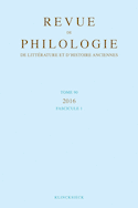Revue de philologie, de littérature et d'histoire anciennes, v. 90-1